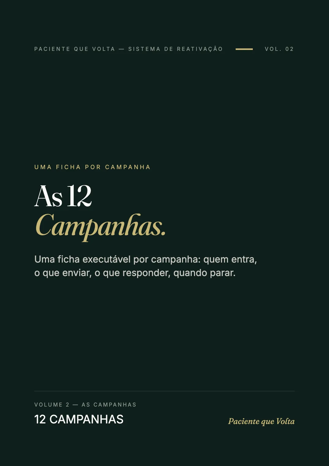 Capa do Volume 02 — As 12 Campanhas de Reativação